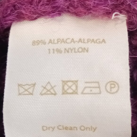 Free People, Burgundy Oversized Alpaca (89%) Nylon (11%) Sweater, Size MED, Soft - Picture 3 of 13